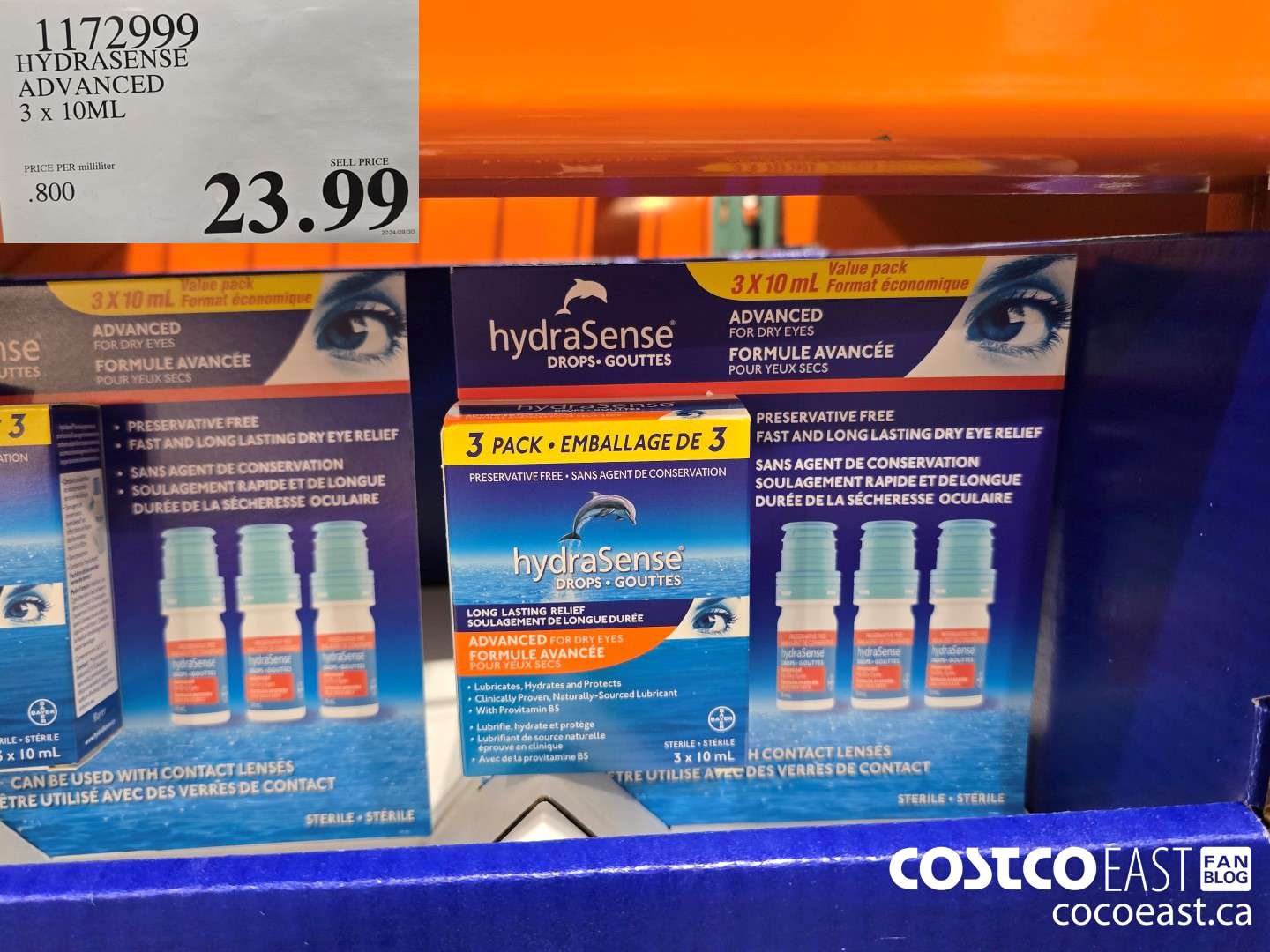 1172999 HYDRASENSE ADVANCED 3 x 10ML $23.99