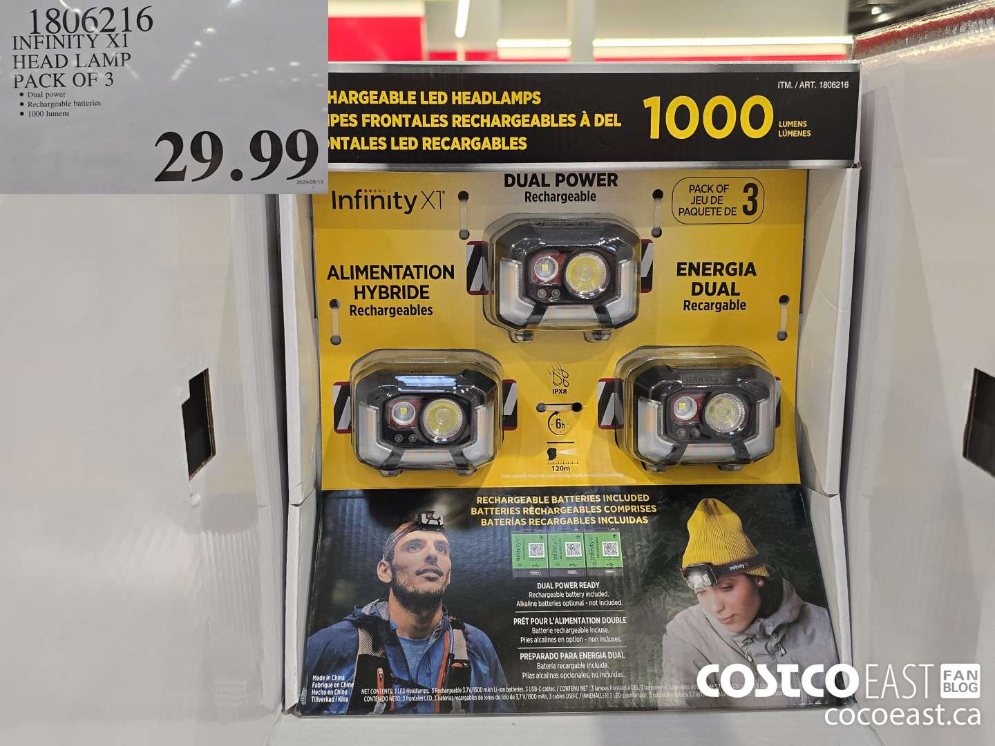 1806216 INFINITY X1 HEAD LAMP PACK OF 3 $29.99