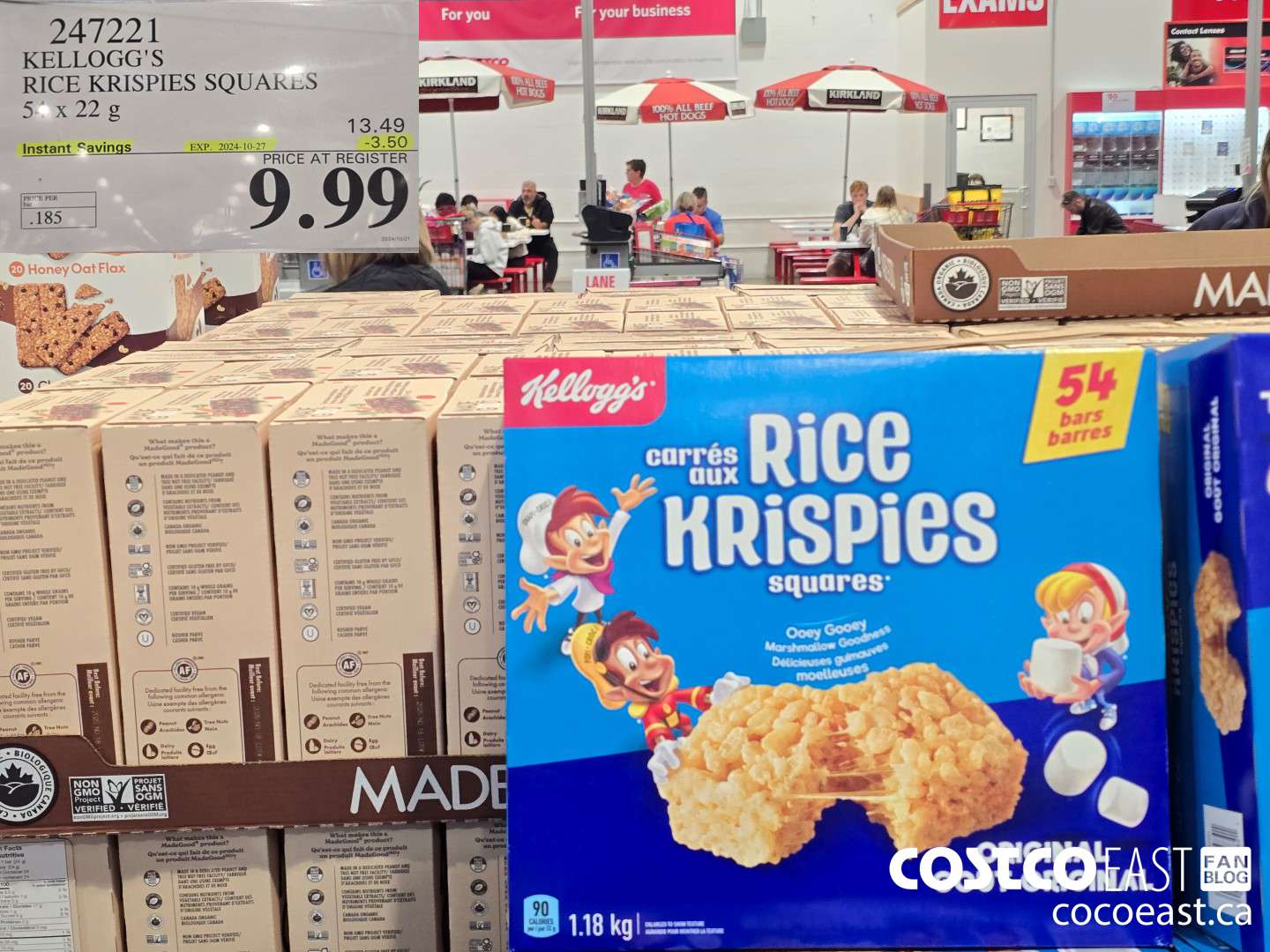 247221 KELLOGG'S RICE KRISPIES SQUARES 54 X 22 G ($3.50 INSTANT SAVINGS EXPIRES ON 2024-10-27) $9.99