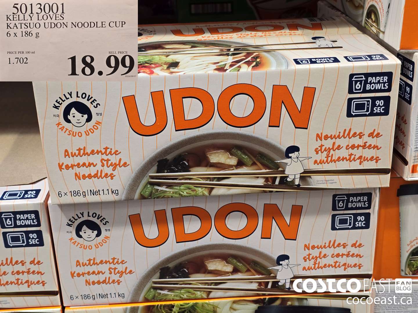 5013001 KELLY LOVES KATSUO UDON CUPS 6 x 186 G $18.99