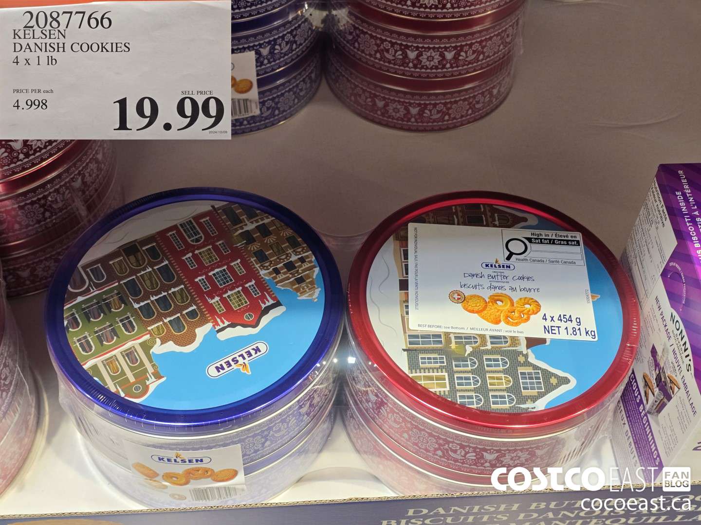 2087766 KELSEN DANISH COOKIES 4 x 1 lb $19.99