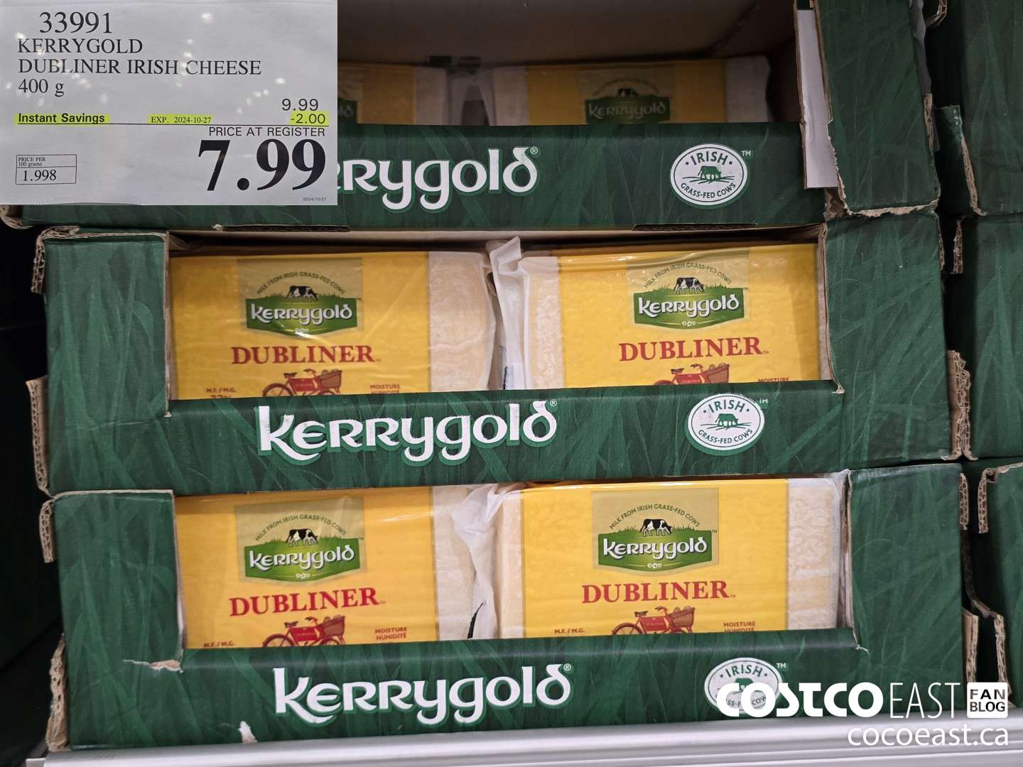 33991 KERRYGOLD DUBLINER IRISH CHEESE 400 g ($2.00 INSTANT SAVINGS EXPIRES ON 2024-10-27) $7.99