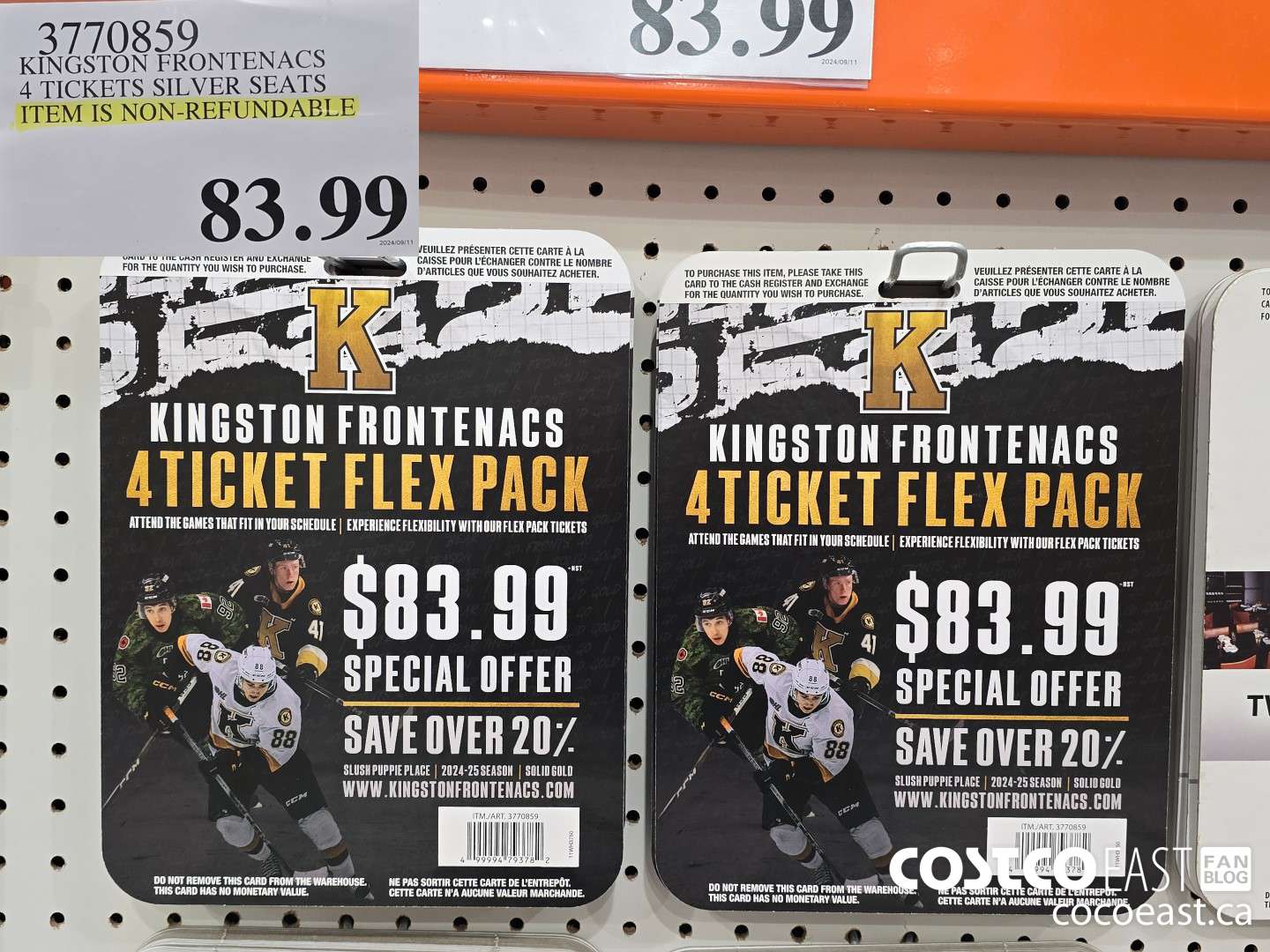 3770859 KINGSTON FRONTENACS 4 TICKETS SILVER SEATS ITEM IS NON-REFUNDABLE $83.99