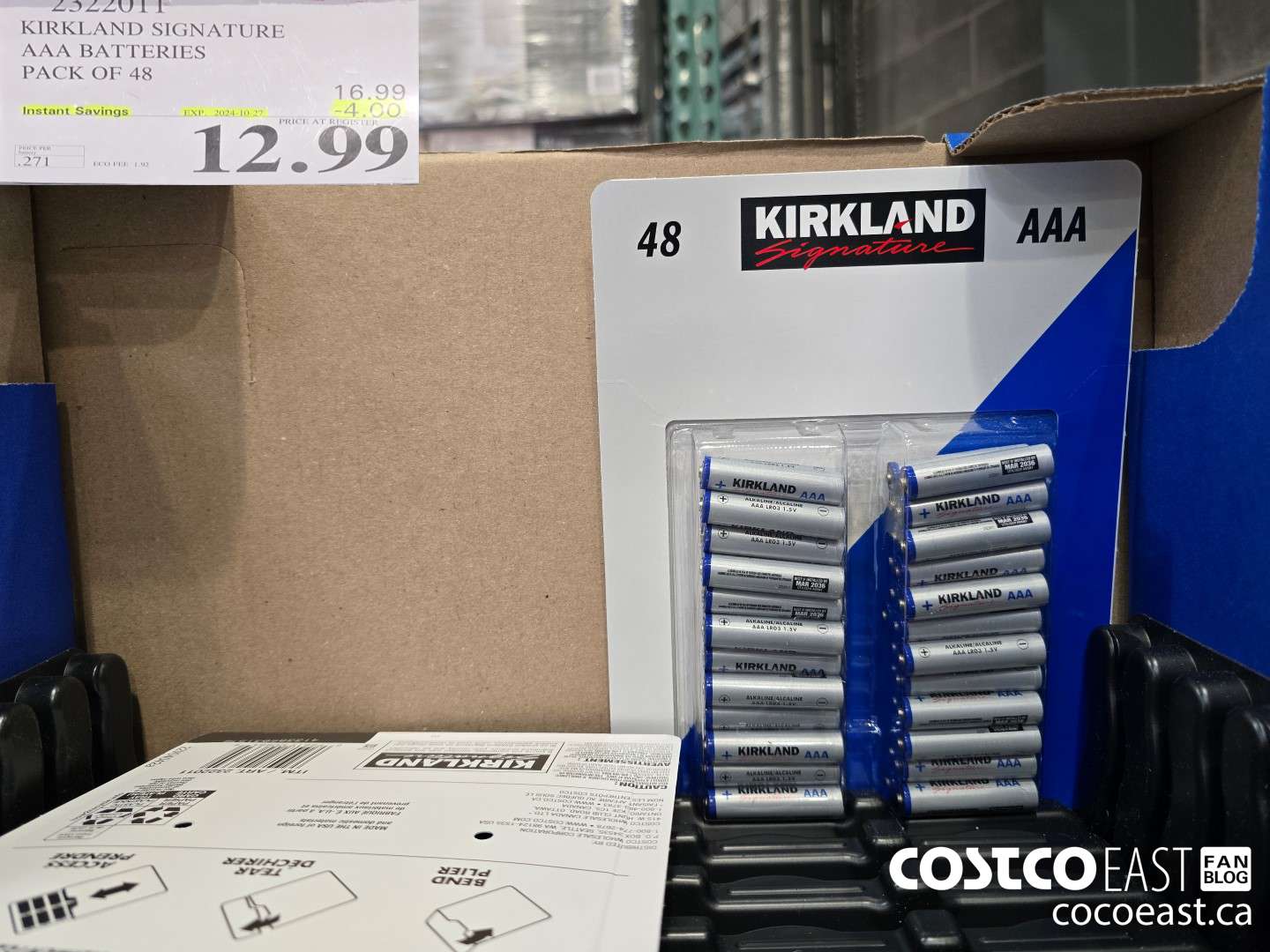 2322011 KIRKLAND SIGNATURE AAA BATTERIES PACK OF 48 ($4.00 INSTANT SAVINGS EXPIRES ON 2024-10-27) $12.99