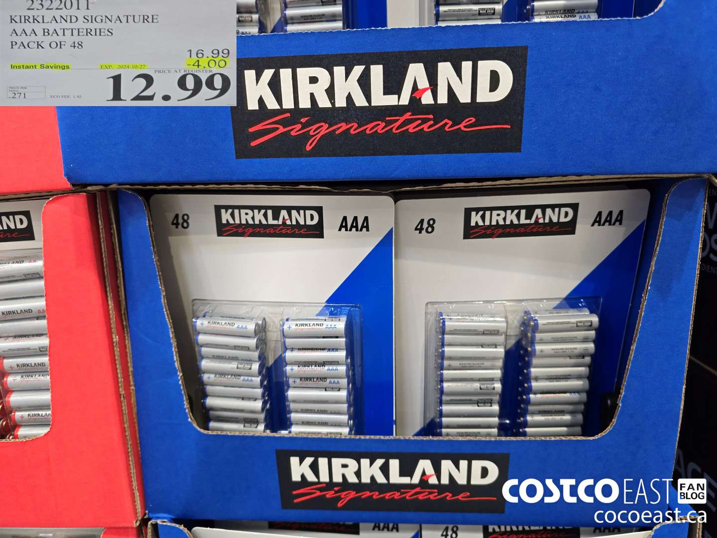 2322011 KIRKLAND SIGNATURE AAA BATTERIES PACK OF 48 ($4.00 INSTANT SAVINGS EXPIRES ON 2024-10-27) $12.99