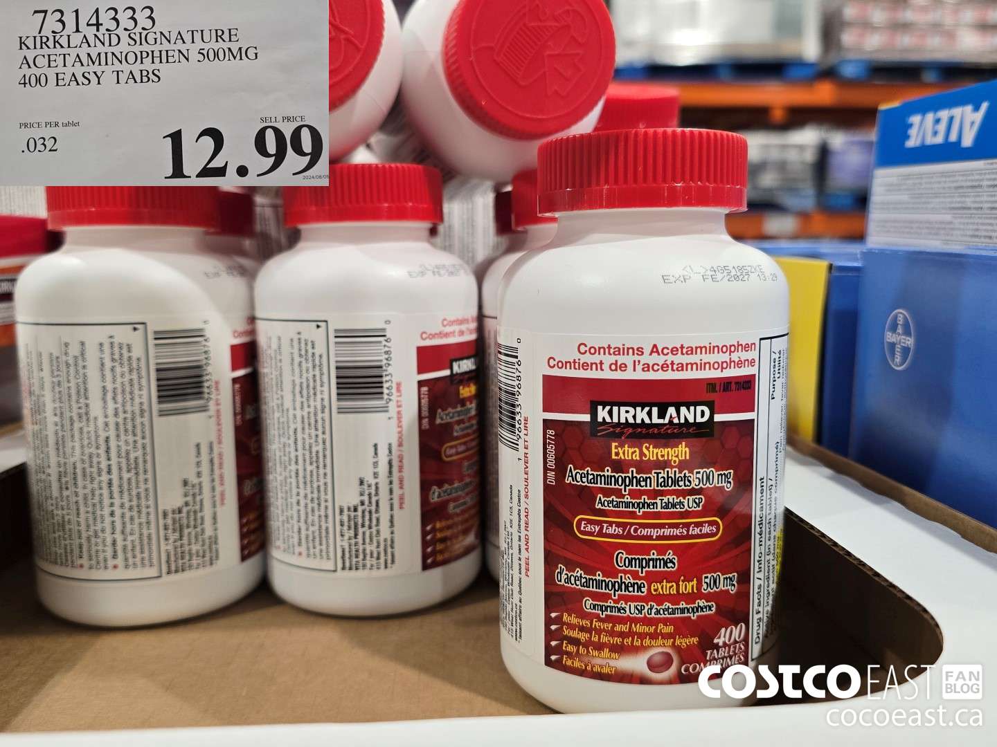 7314333 KIRKLAND SIGNATURE ACETAMINOPHEN S00MG 400 EASY TABS $12.99