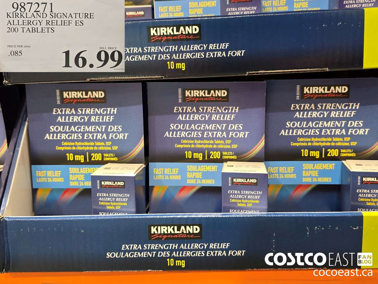 987271 KIRKLAND SIGNATURE ALLERGY RELIEF ES 200 TABLETS $16.99