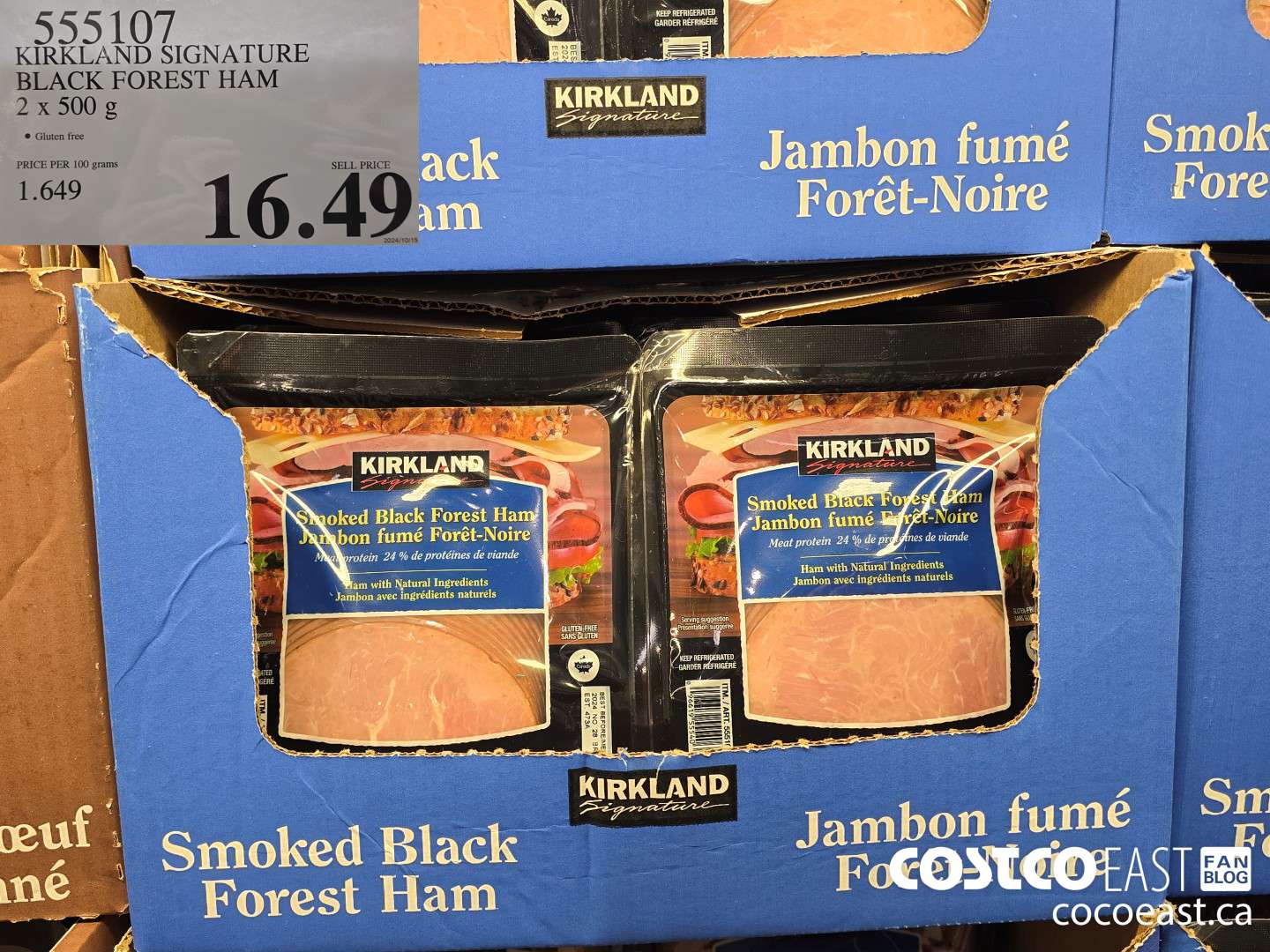 555107 KIRKLAND SIGNATURE BLACK FOREST HAM 2 X 500 G $16.49