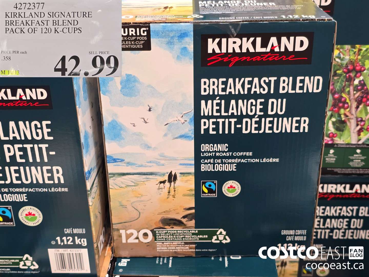4272377 KIRKLAND SIGNATURE BREAKFAST BLEND PACK OF 120 K-CUPS $42.99