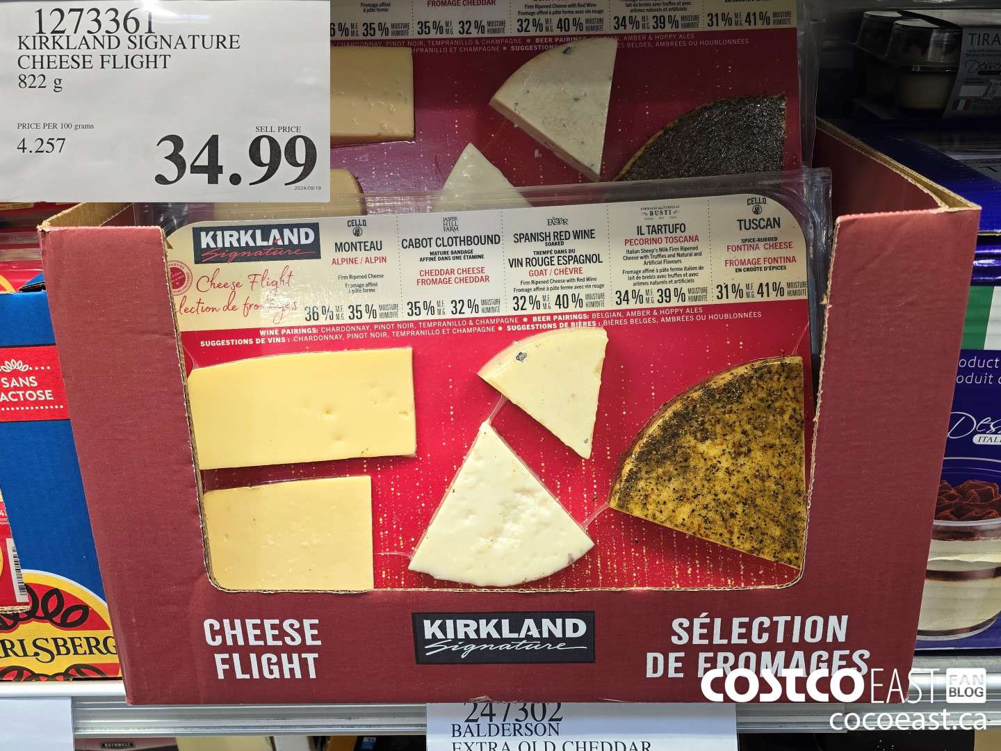 1273301 KIRKLAND SIGNATURE CHEESE FLIGHT 822 g $34.99