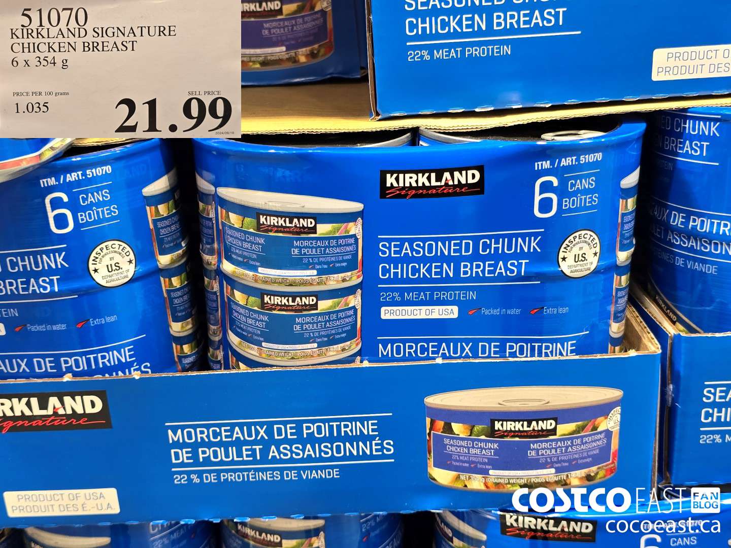 51070 KIRKLAND SIGNATURE CHICKEN BREAST 6 x 354 g $21.99