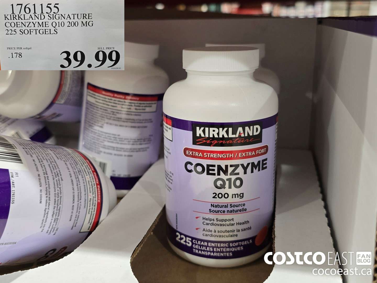 1761155 KIRKLAND SIGNATURE COENZYME Q10 200 MG 225 SOFTGELS $39.99