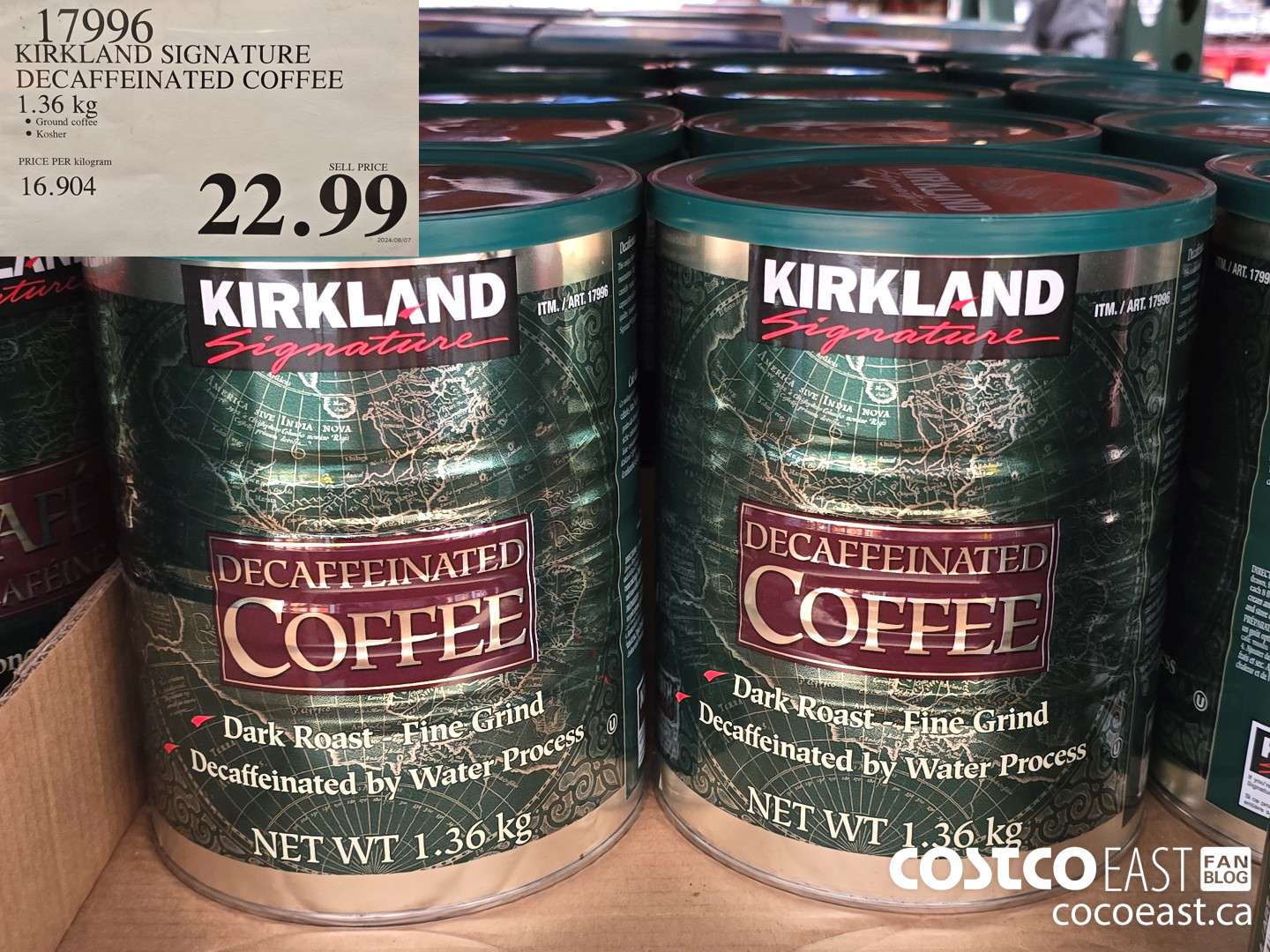 17996 KIRKLAND SIGNATURE DECAFFEINATED COFFEE 1.36 KG $22.99