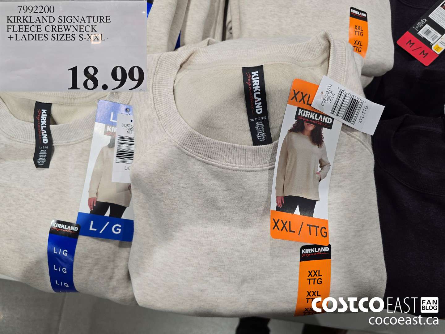 7992200 KIRKLAND SIGNATURE FLEECE CREWNECK +LADIES SIZES S-XXL $18.99