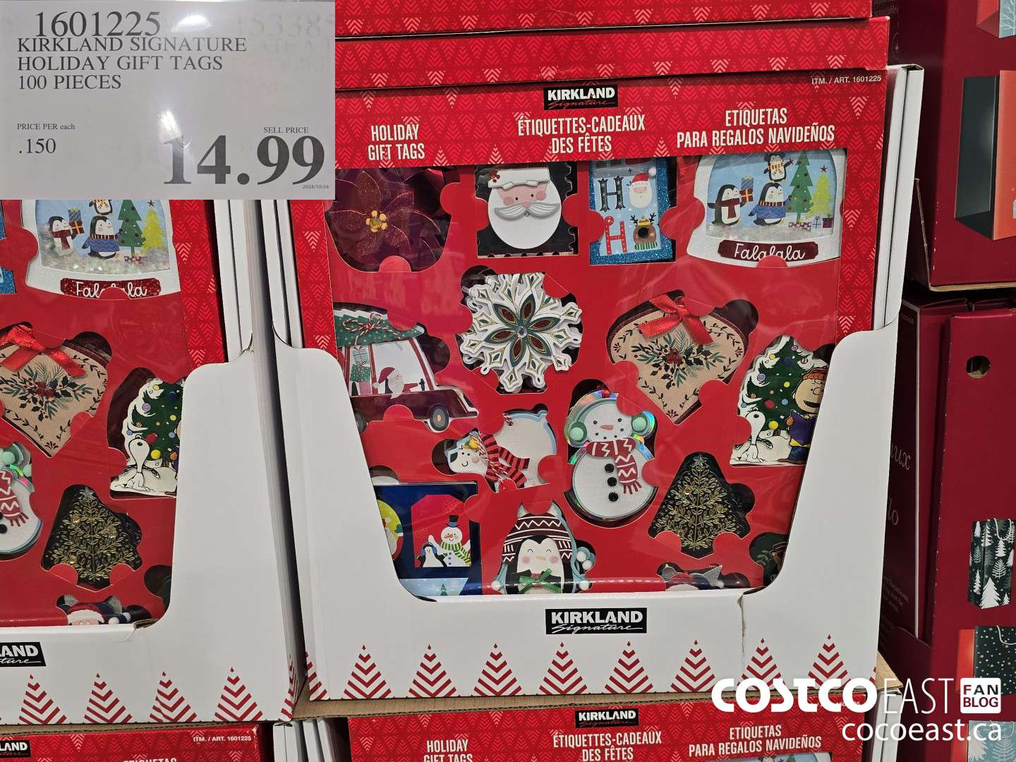 1601225 KIRKLAND SIGNATURE HOLIDAY GIFT TAGS 100 PIECES $14.99