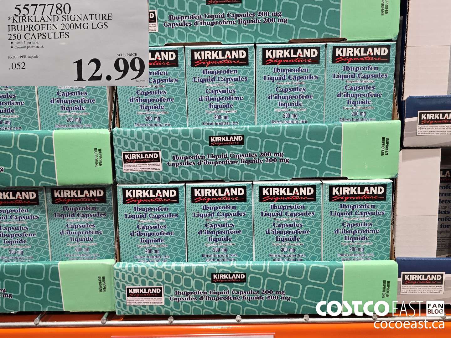 5577780 *KIRKLAND SIGNATURE IBUPROFEN 200MG LGS 250 capsules $12.99