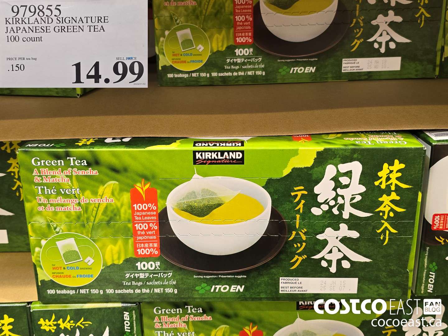 979855 KIRKLAND SIGNATURE JAPANESE GREEN TEA 100 COUNT $14.99