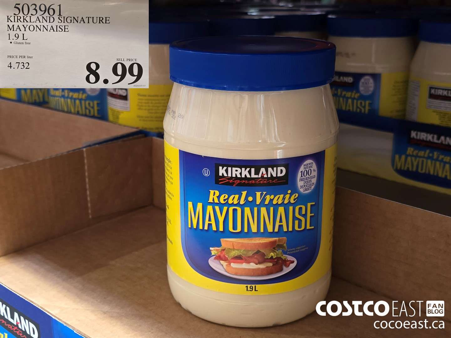 503961 KIRKLAND SIGNATURE MAYONNAISE 1.6 L $8.99