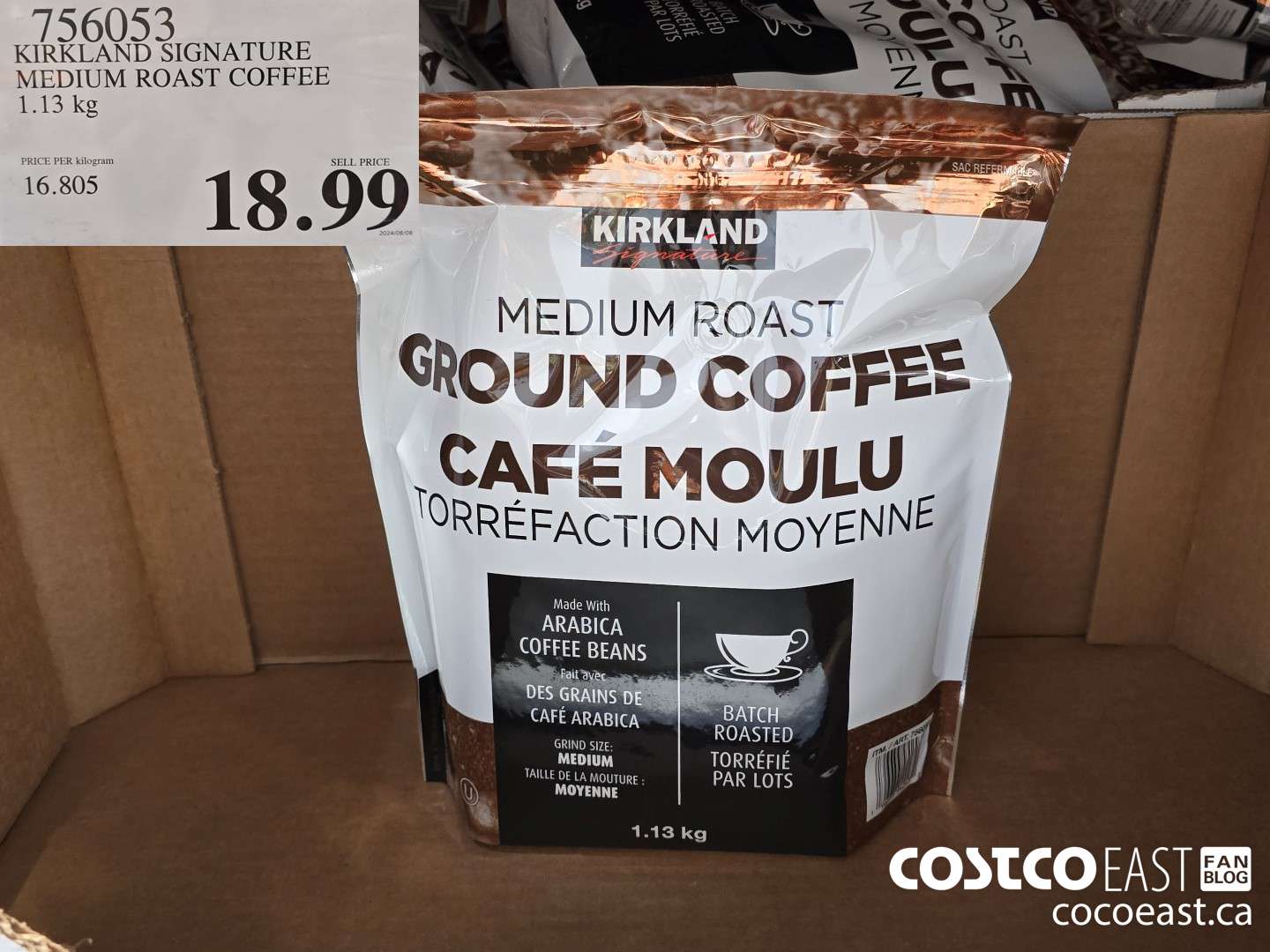 756053 KIRKLAND SIGNATURE MEDIUM ROAST COFFEE 1.13 KG $18.99