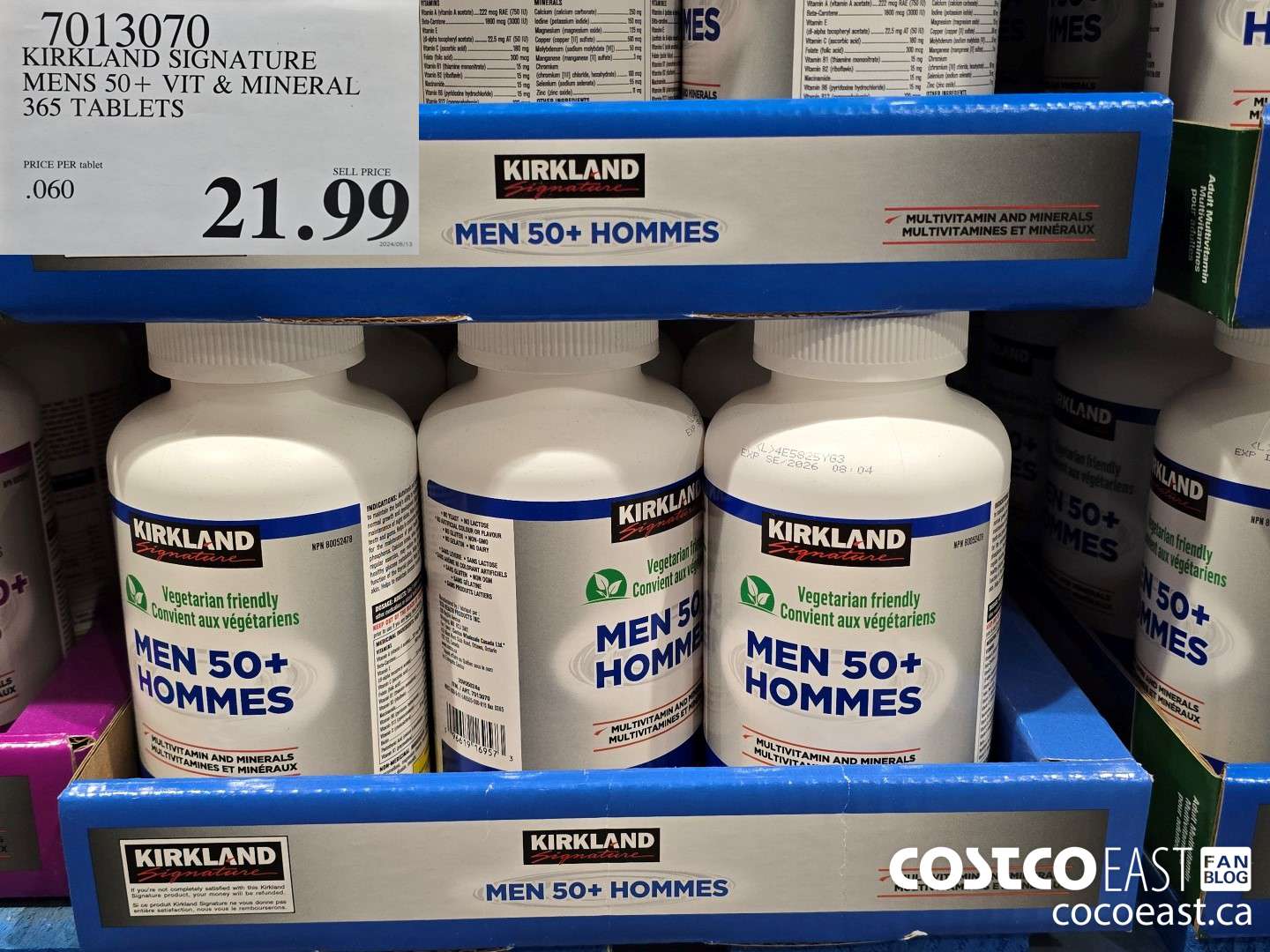 7013070 KIRKLAND SIGNATURE MENS 50+ VIT & MINERAL 365 TABLETS $21.99