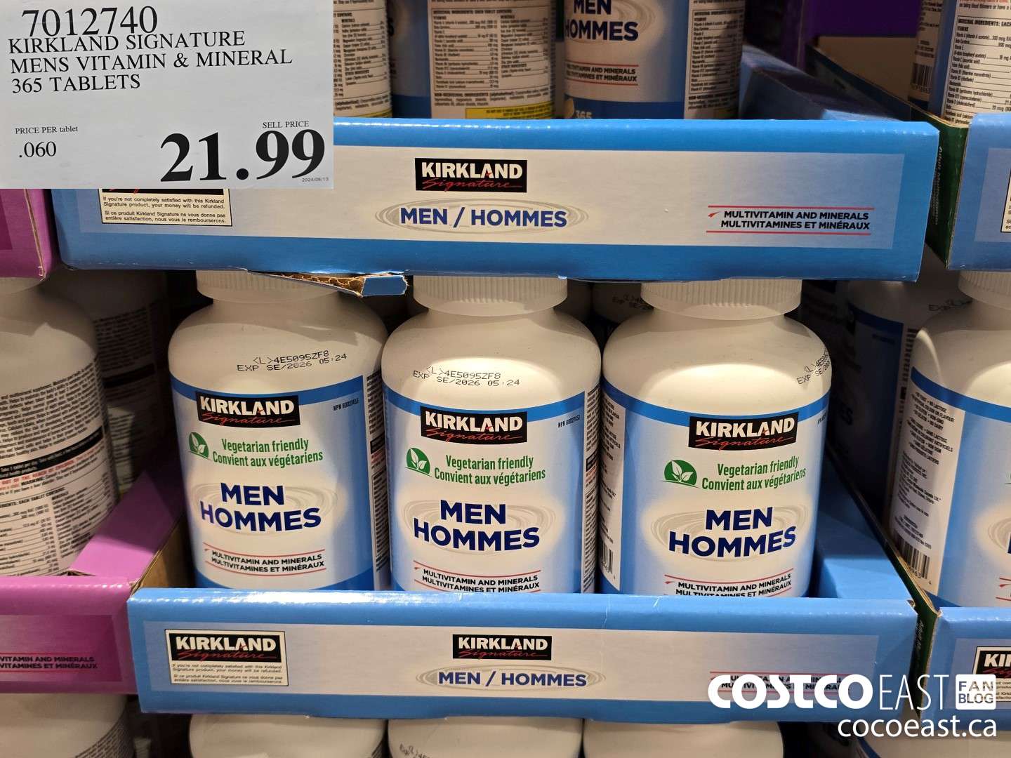 7012740 KIRKLAND SIGNATURE MENS VITAMIN & MINERAL 365 TABLETS $21.99