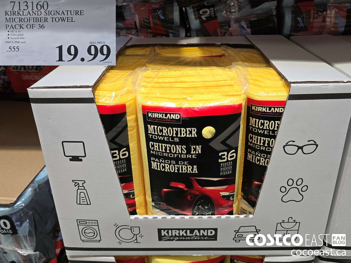 713160 KIRKLAND SIGNATURE MICROFIBER TOWEL PACK OF 36 $19.99