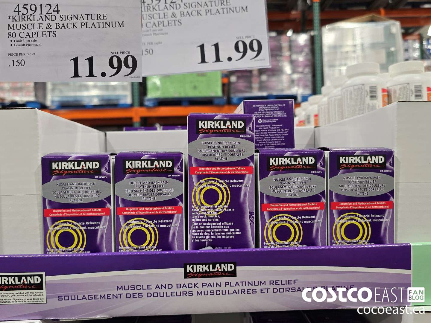 459124 KIRKLAND SIGNATURE MUSCLE & BACK PLATINUM 80 CAPLETS $11.99