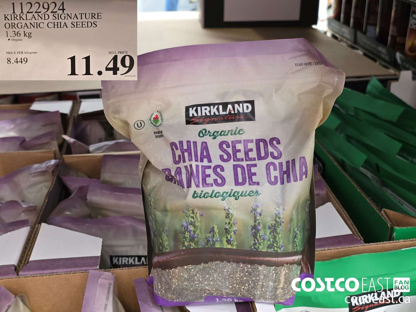 1122924 KIRKLAND SIGNATURE ORGANIC CHIA SEEDS 1.36 kg $11.49