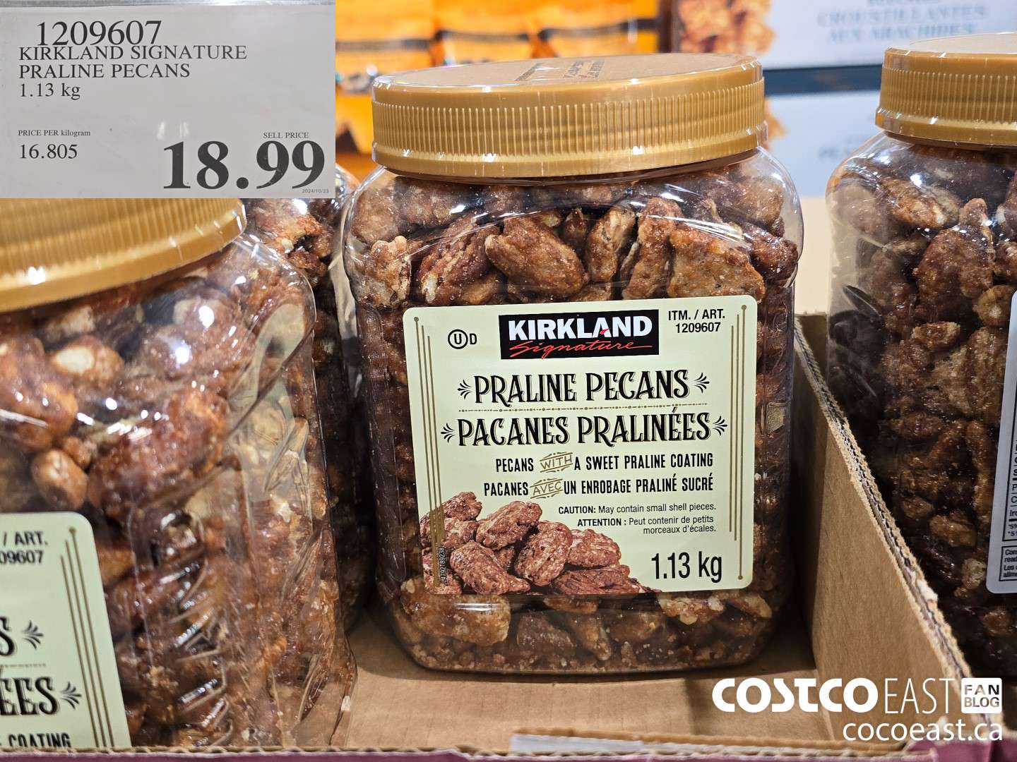 1209607 KIRKLAND SIGNATURE PRALINE PECANS 1.13 KG $18.99