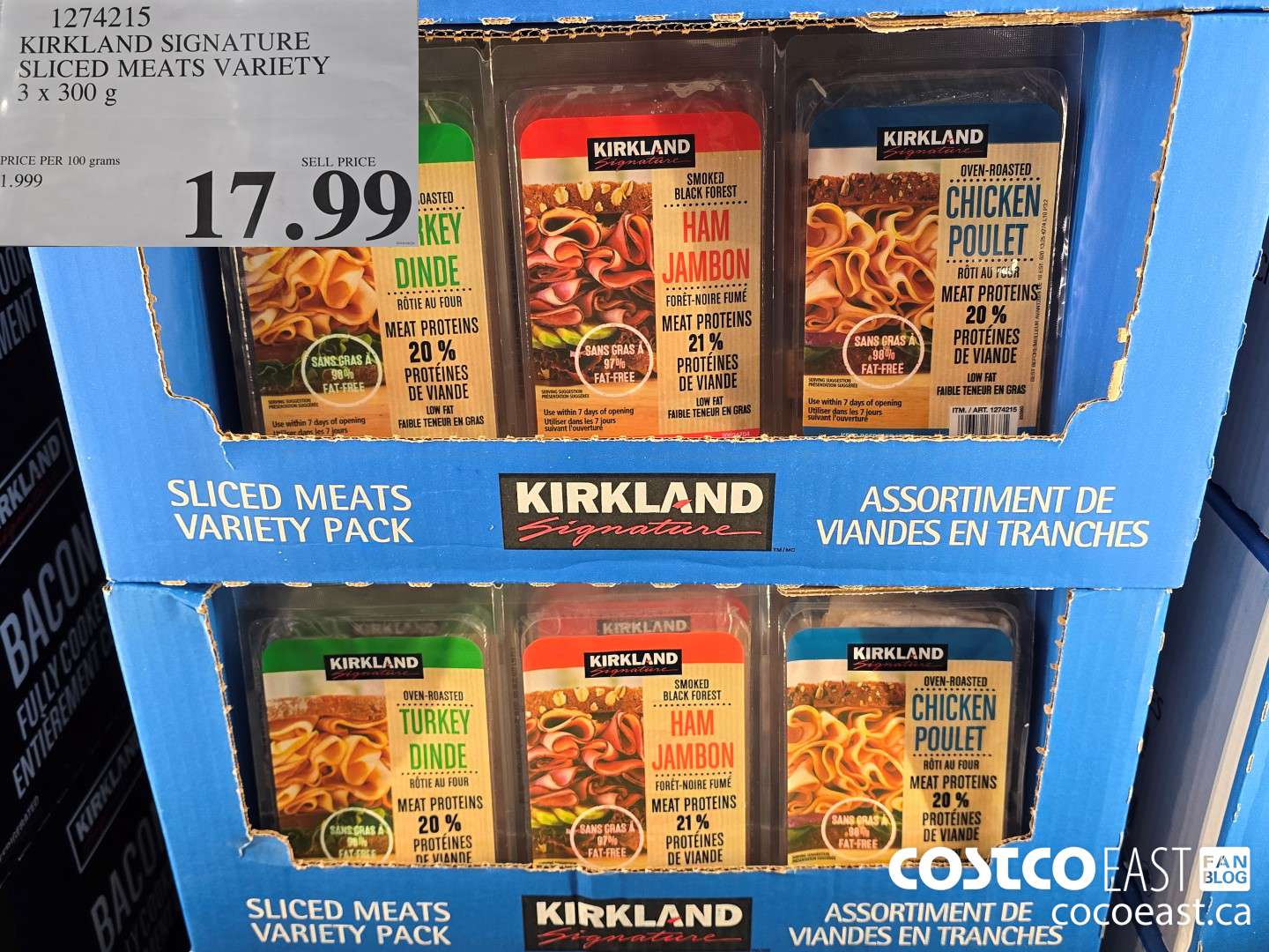 1274215 KIRKLAND SIGNATURE SLICED MEAT VARIETY 3 X 300 G $17.99
