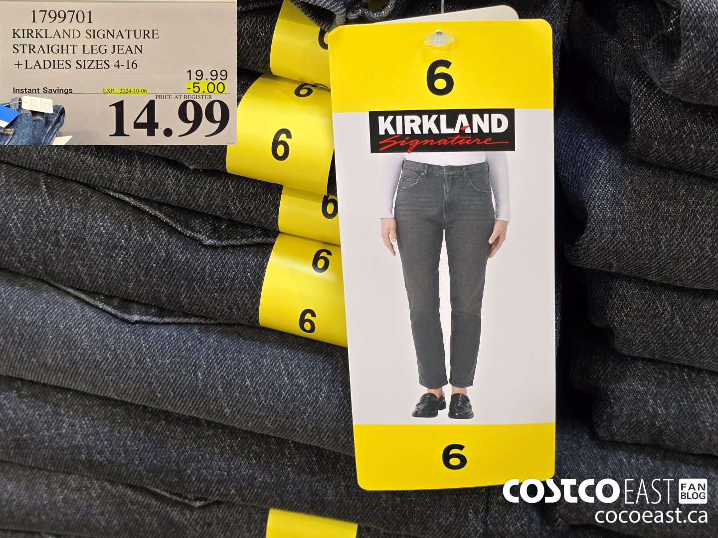 1799701 KIRKLAND SIGNATURE STRAIGHT LEG JEAN + LADIES SIZES 4-16 ($5.00 INSTANT SAVINGS EXPIRES ON 2024-10-06) $14.99
