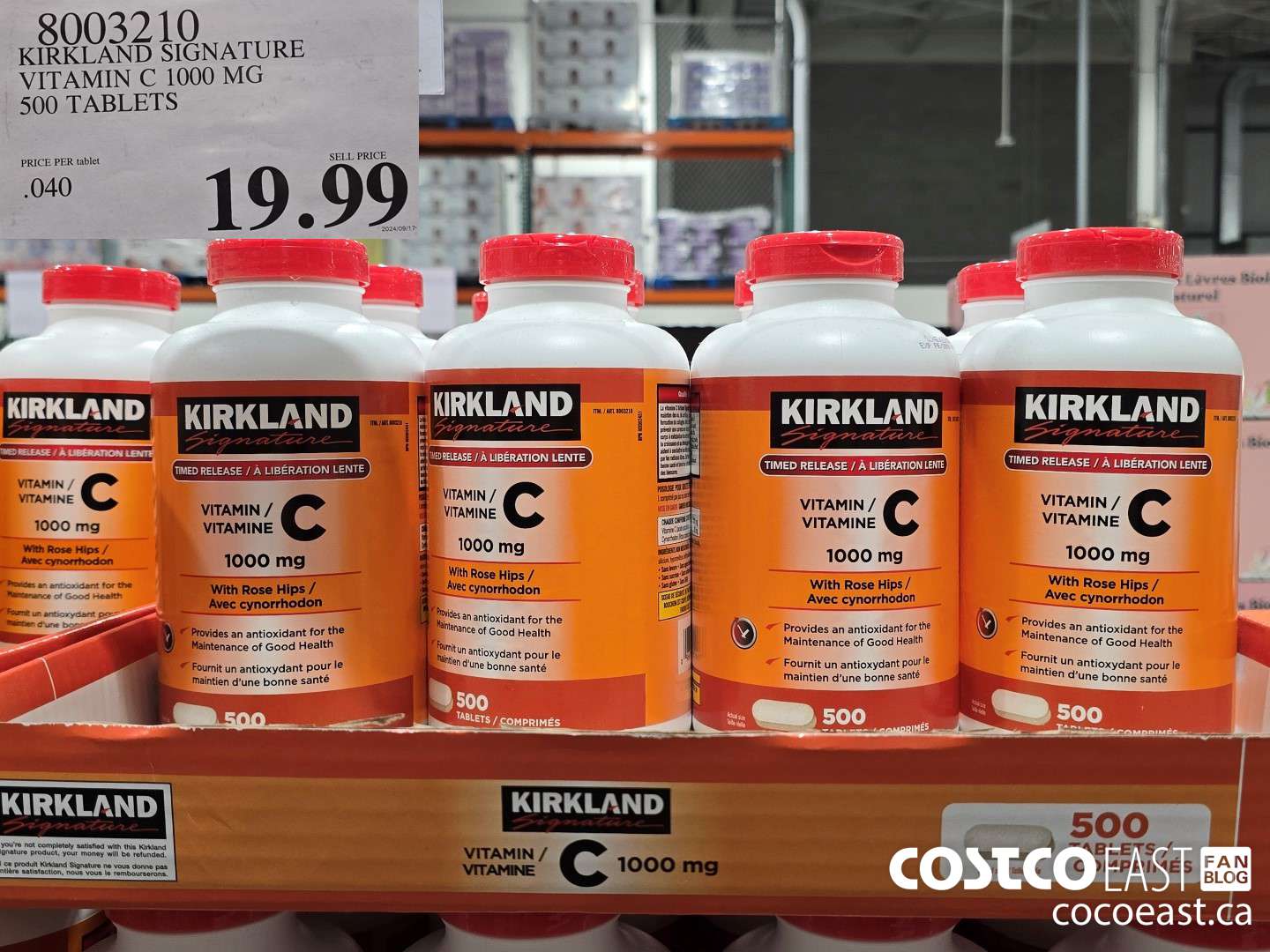 8003210 KIRKLAND SIGNATURE VITAMIN C 1000 MG 500 TABLETS $19.99
