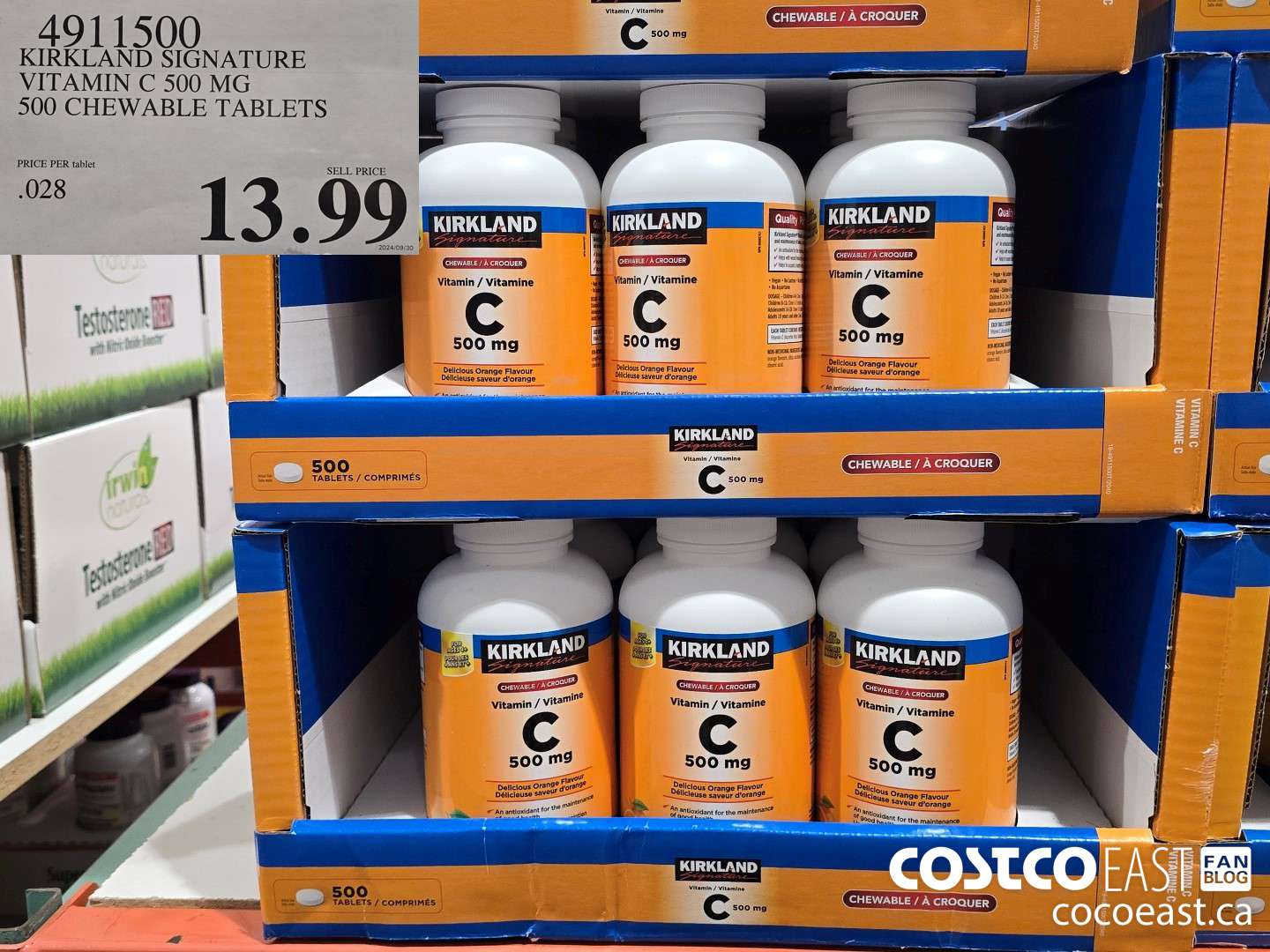 4911500 KIRKLAND SIGNATURE VITAMIN C 500 MG 500 CHEWABLE TABLETS $13.99