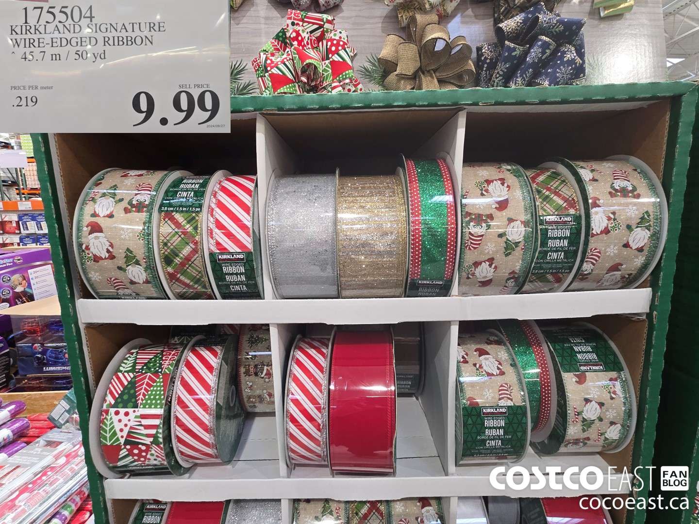 175504 KIRKLAND SIGNATURE WIRE-EDGED RIBBON 45.7 M / 50 YD $9.99