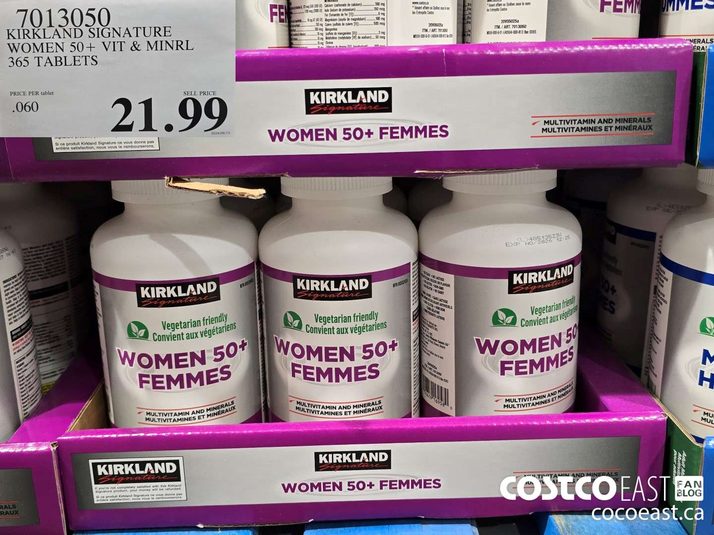 7013050 KIRKLAND SIGNATURE WOMEN 50+ VIT & MINRL 365 TABLETS $21.99