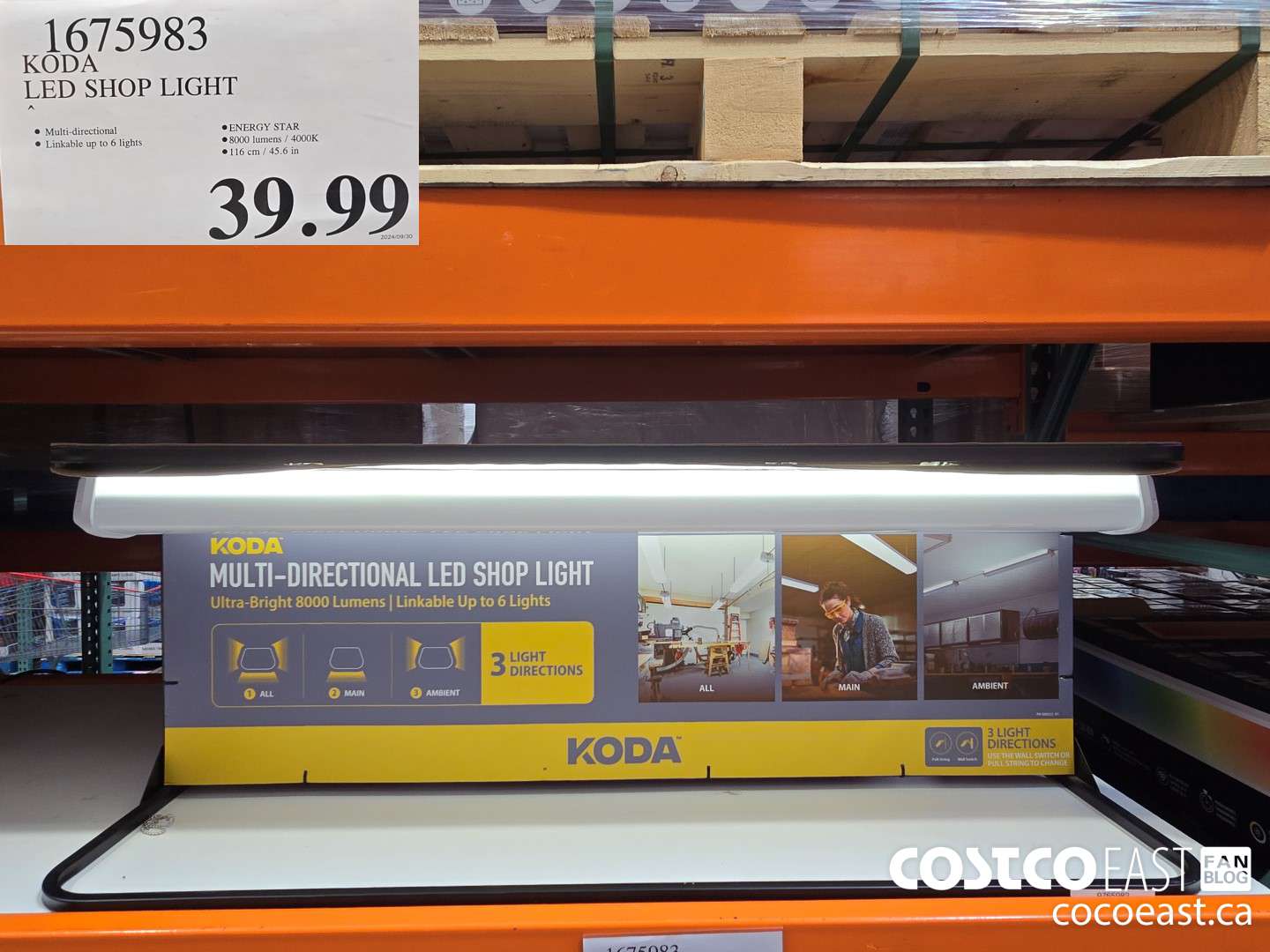 1675983 KODA LED SHOP LIGHT $39.99