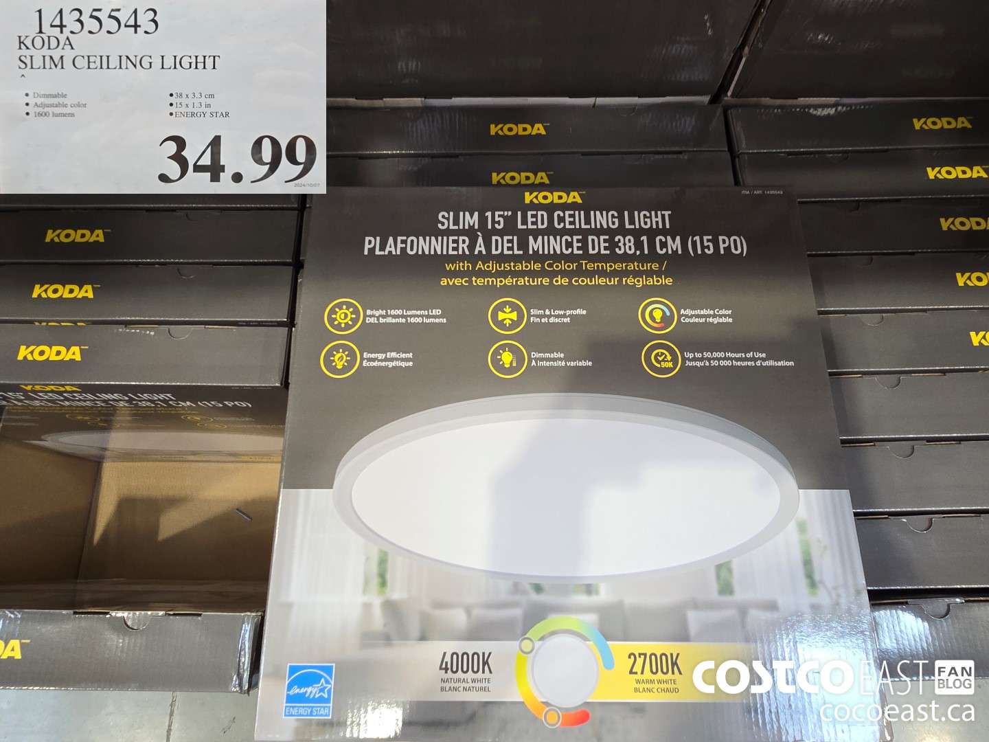 1435543 KODA SLIM CEILING LIGHT $34.99