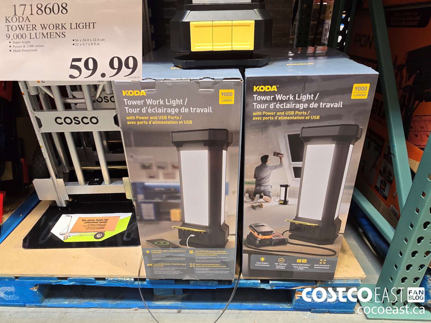 1718608 KODA TOWER WORK LIGHT 9,000 LUMENS $59.99