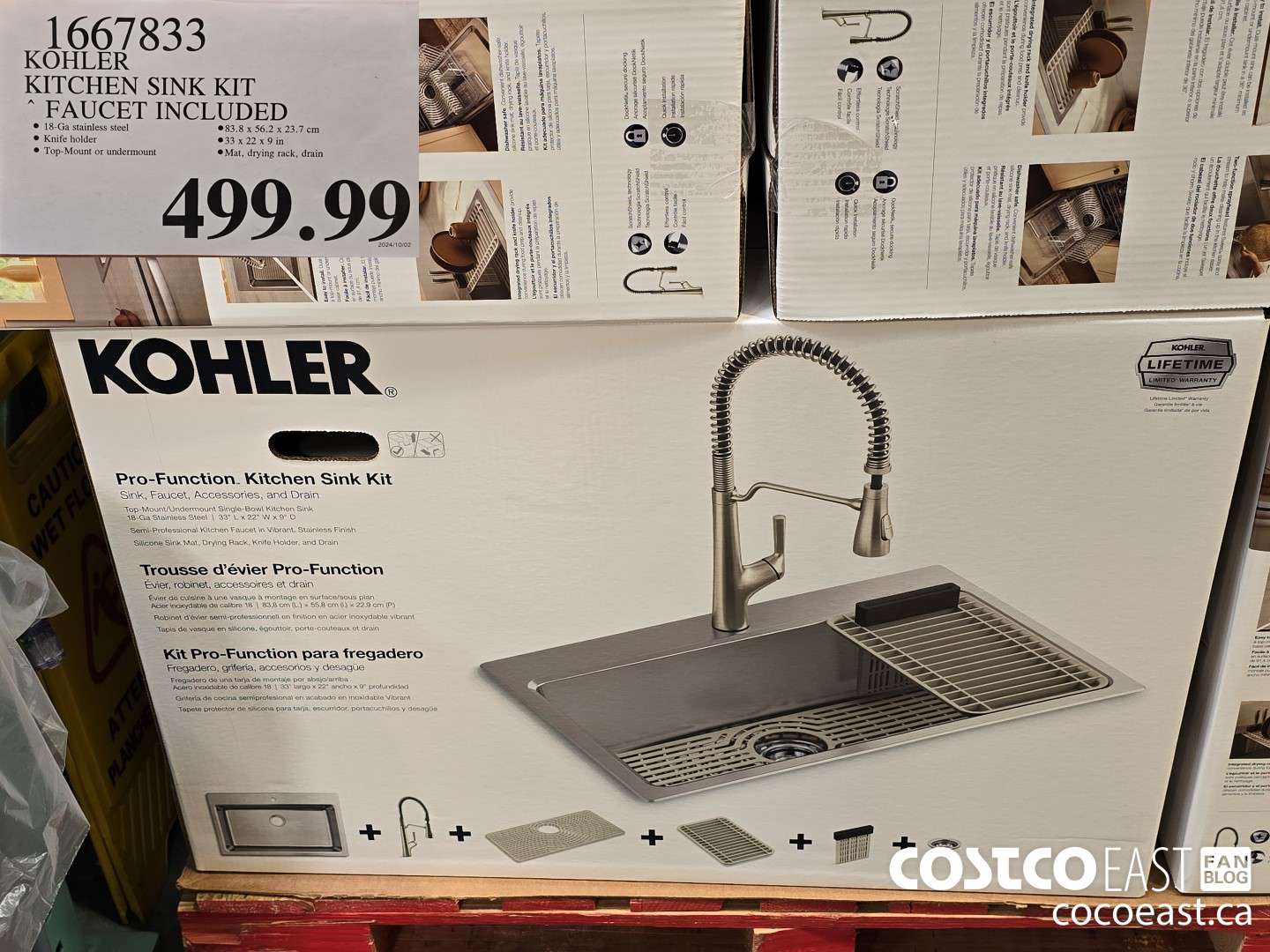 1667833 KOHLER KITCHEN SINK KIT FAUCET INCLUDED $499.99