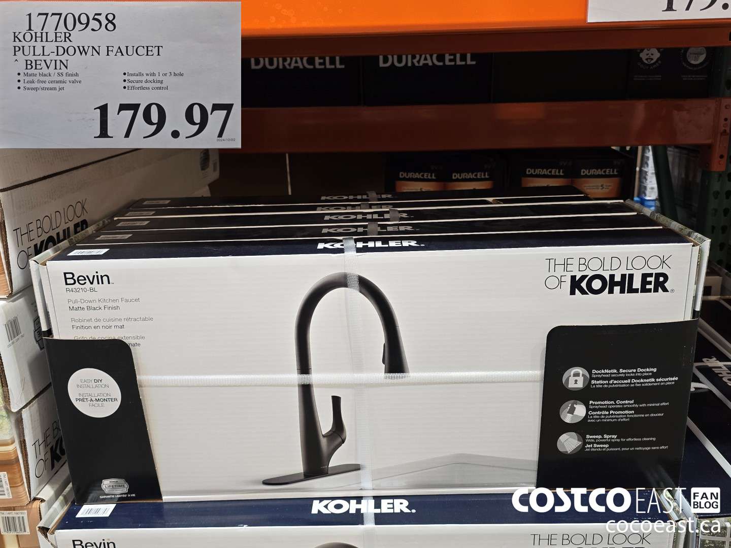 1770958 KOHLER PULL-DOWN FAUCET BEVIN $179.97