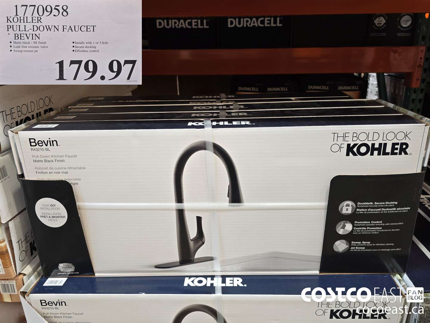 1770958 KOHLER PULL-DOWN FAUCET BEVIN $179.97