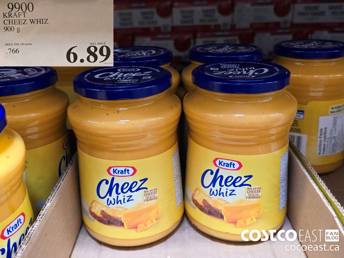9900 KRAFT CHEEZ WHIZ 900 G $6.89