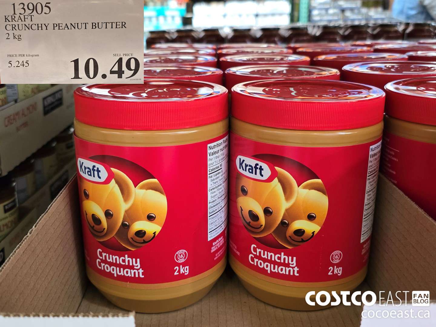 13905 KRAFT CRUNCHY PEANUT BUTTER 2 KG $10.49