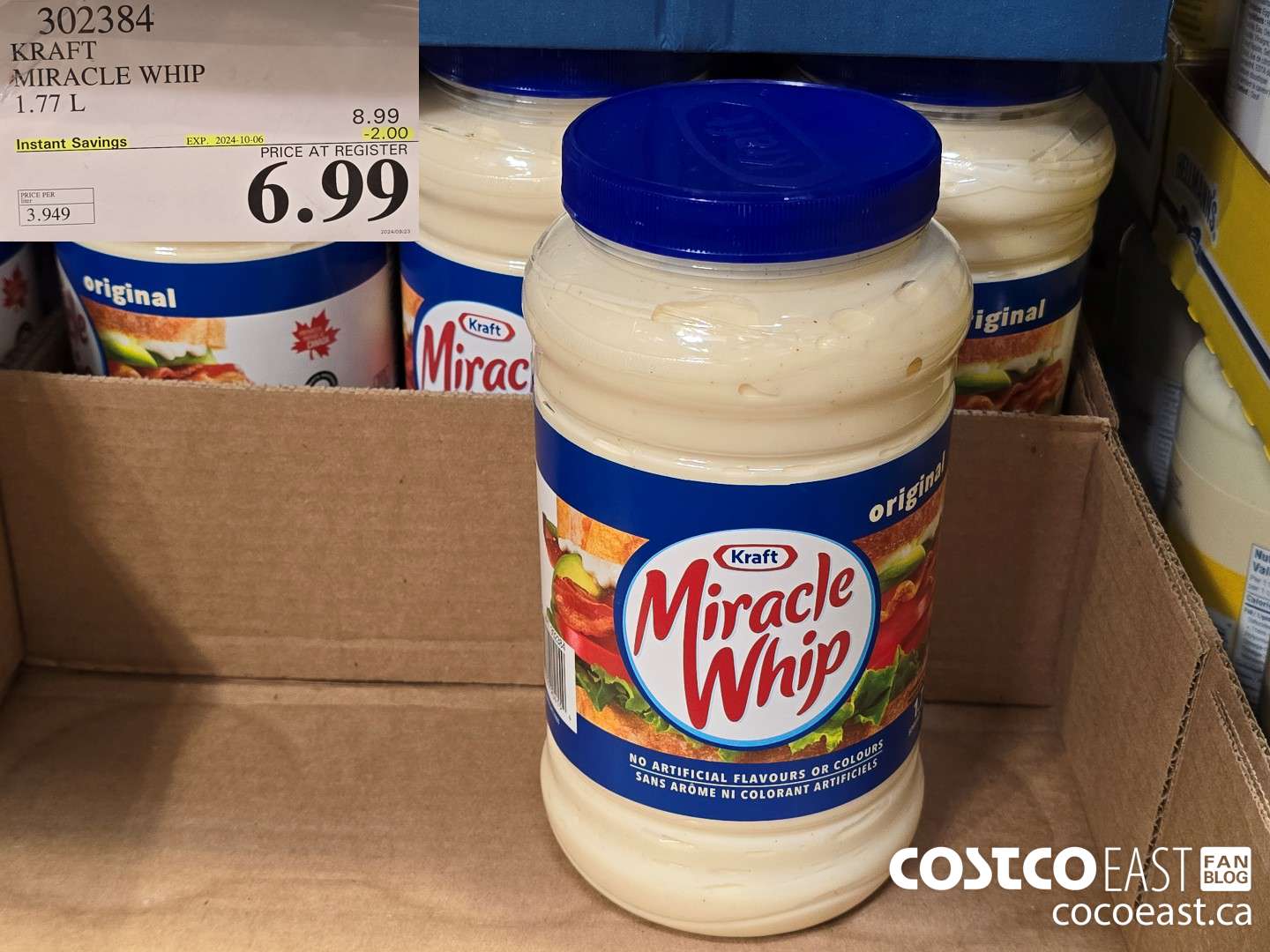 302384 KRAFT MIRACLE WHIP 1.77 L ($2.00 INSTANT SAVINGS EXPIRES ON 2024-10-06) $6.99