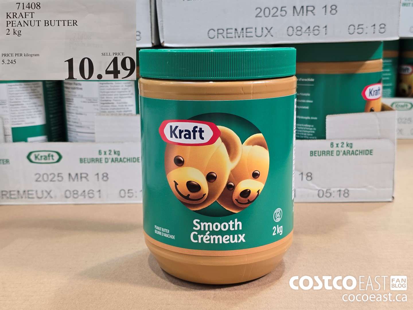 71408 KRAFT PEANUT BUTTER 2 KG $10.49