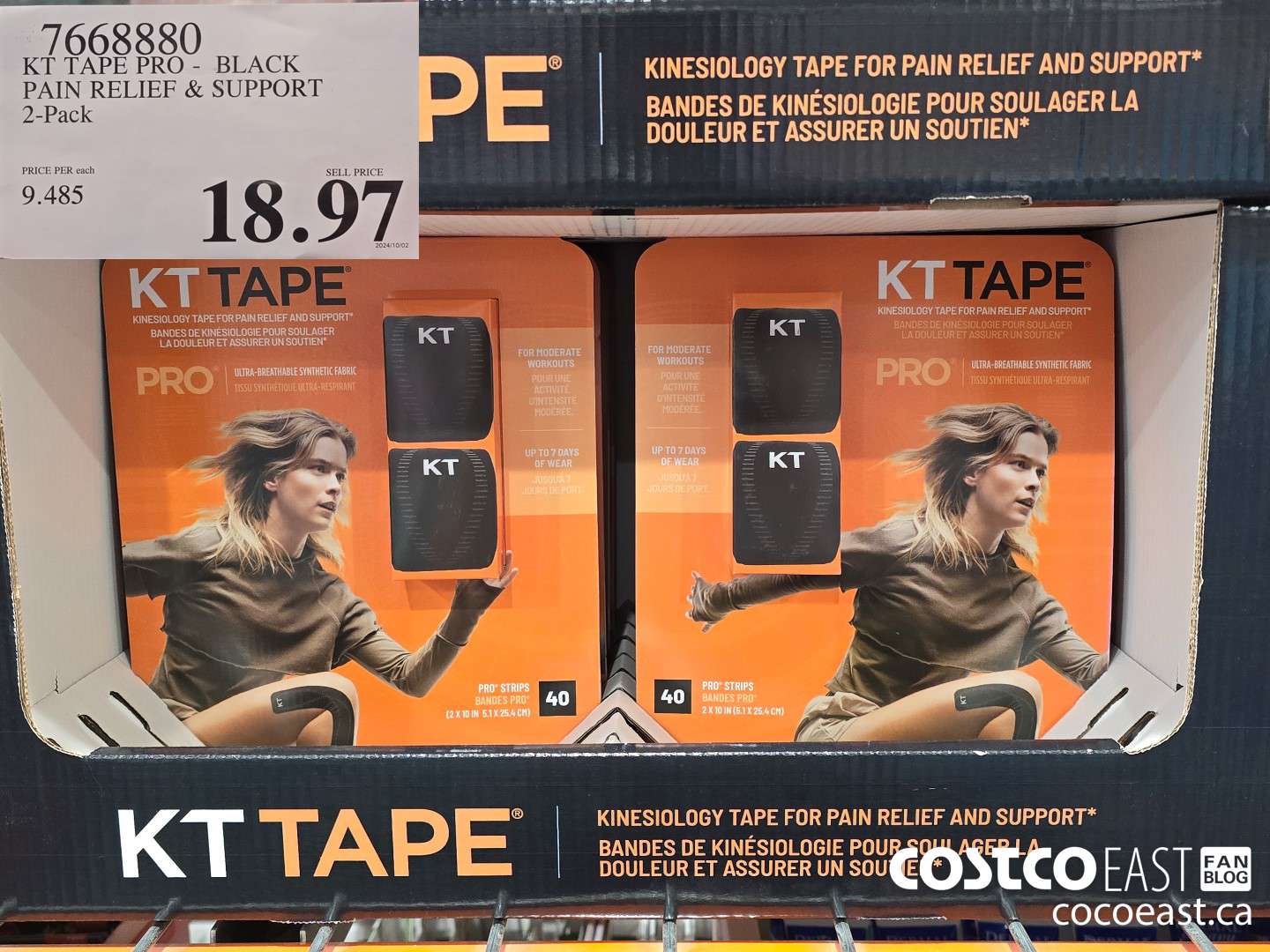 7668880 KT TAPE PRO - BLACK PAIN RELIEF & SUPPORT 2-Pack $18.97
