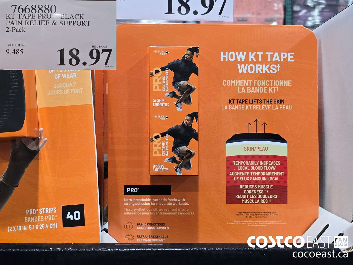 7668880 KT TAPE PRO - BLACK PAIN RELIEF & SUPPORT 2-Pack $18.97