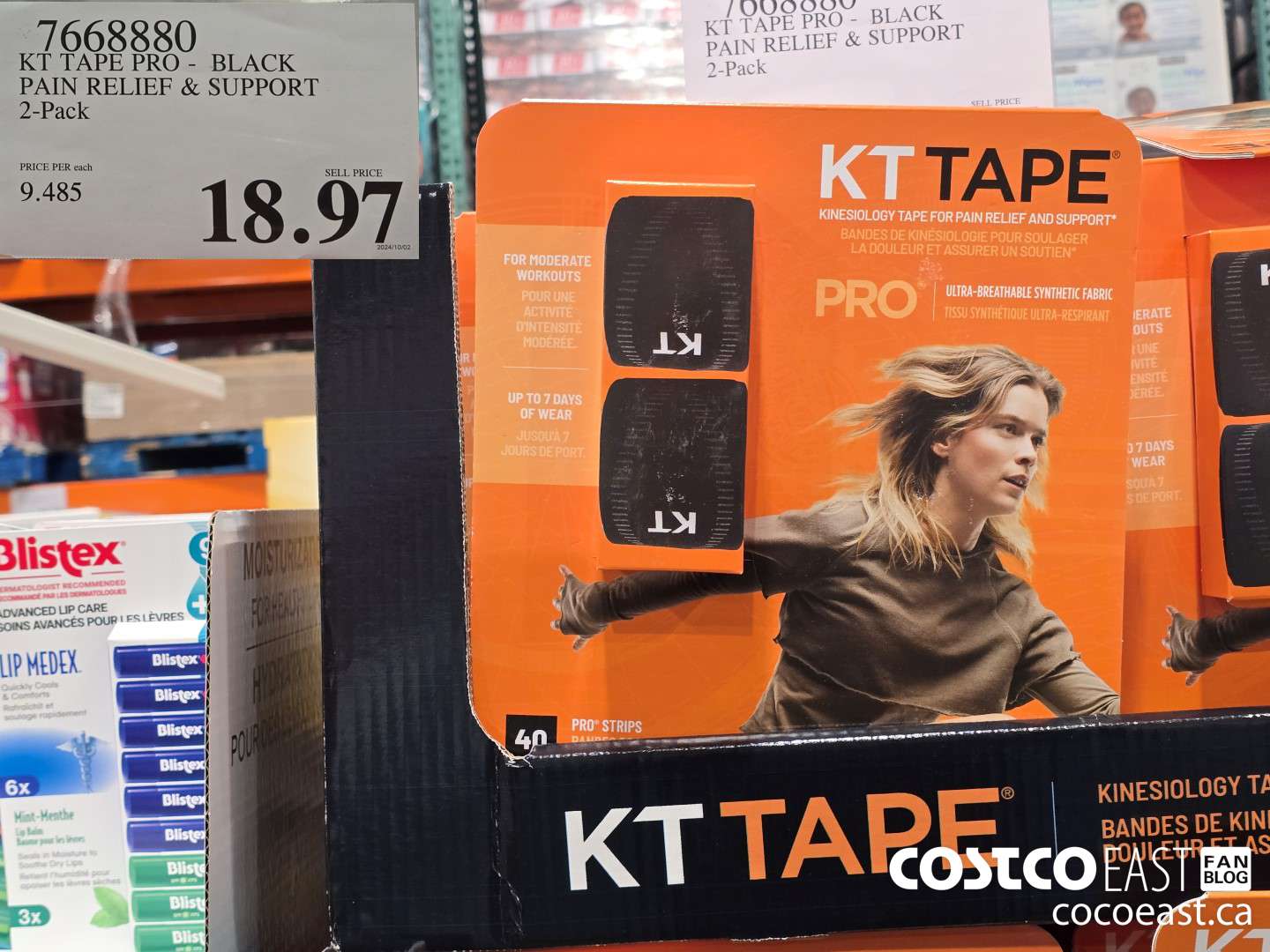 7668880 KT TAPE PRO - BLACK PAIN RELIEF & SUPPORT 2-Pack $18.97