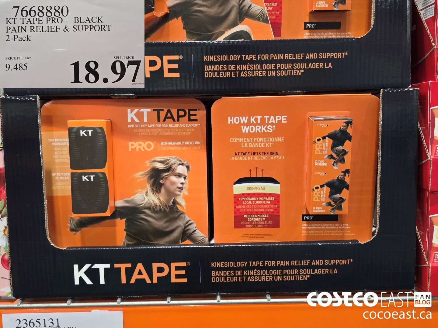 7668880 KT TAPE PRO - BLACK PAIN RELIEF & SUPPORT 2-Pack $18.97