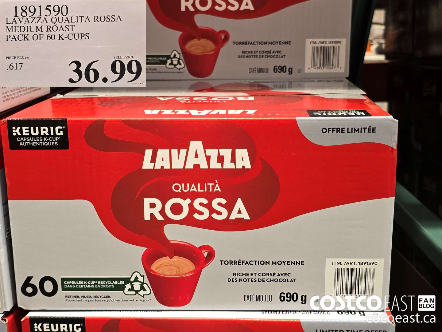 1891590 LAVAZZA QUALITA ROSSA MEDIUM ROAST PACK OF 60 K-CUPS $36.99
